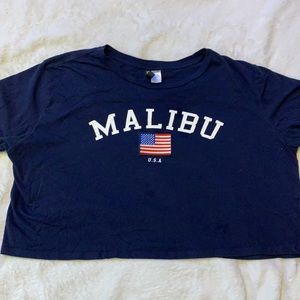 navy malibu crop top